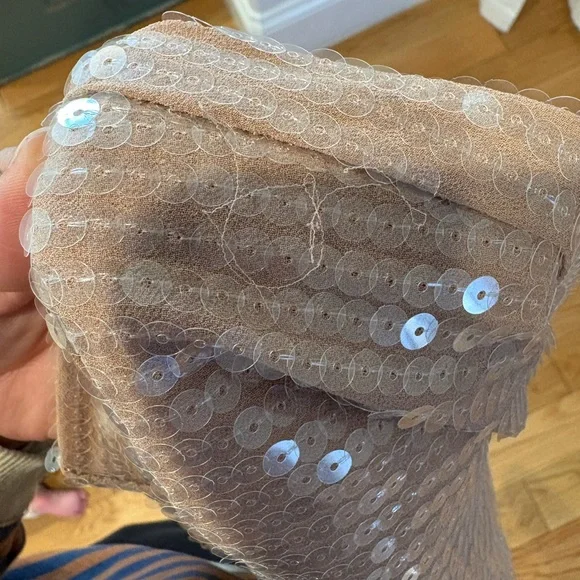 NWT JLUXLABEL Shimmering Tan Sequin Set - Picture 7 of 10